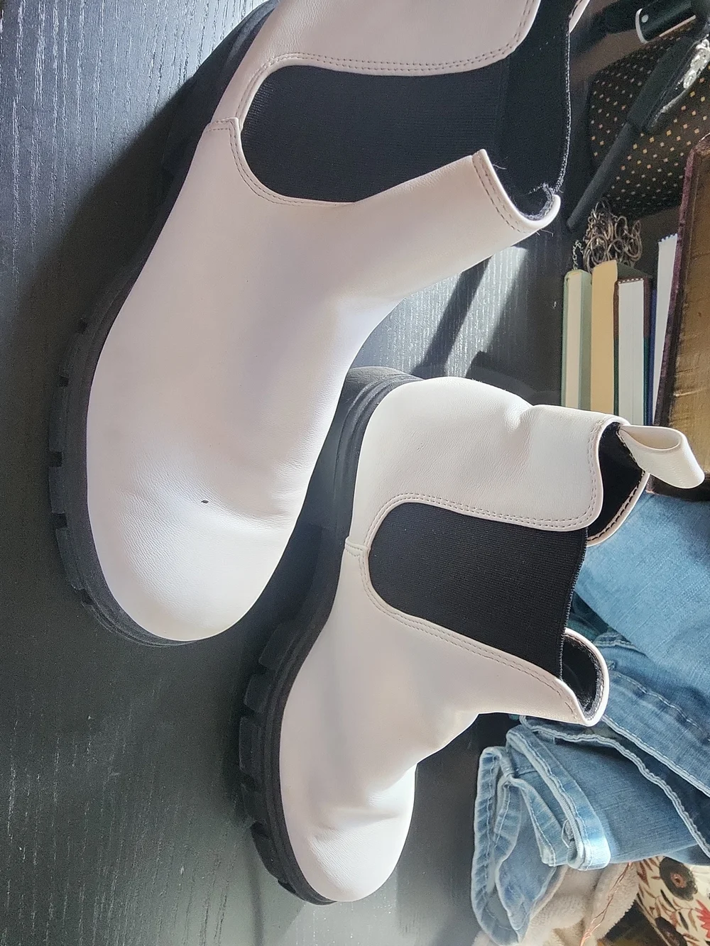 White Chelsea-Style Women's Ankle Booties